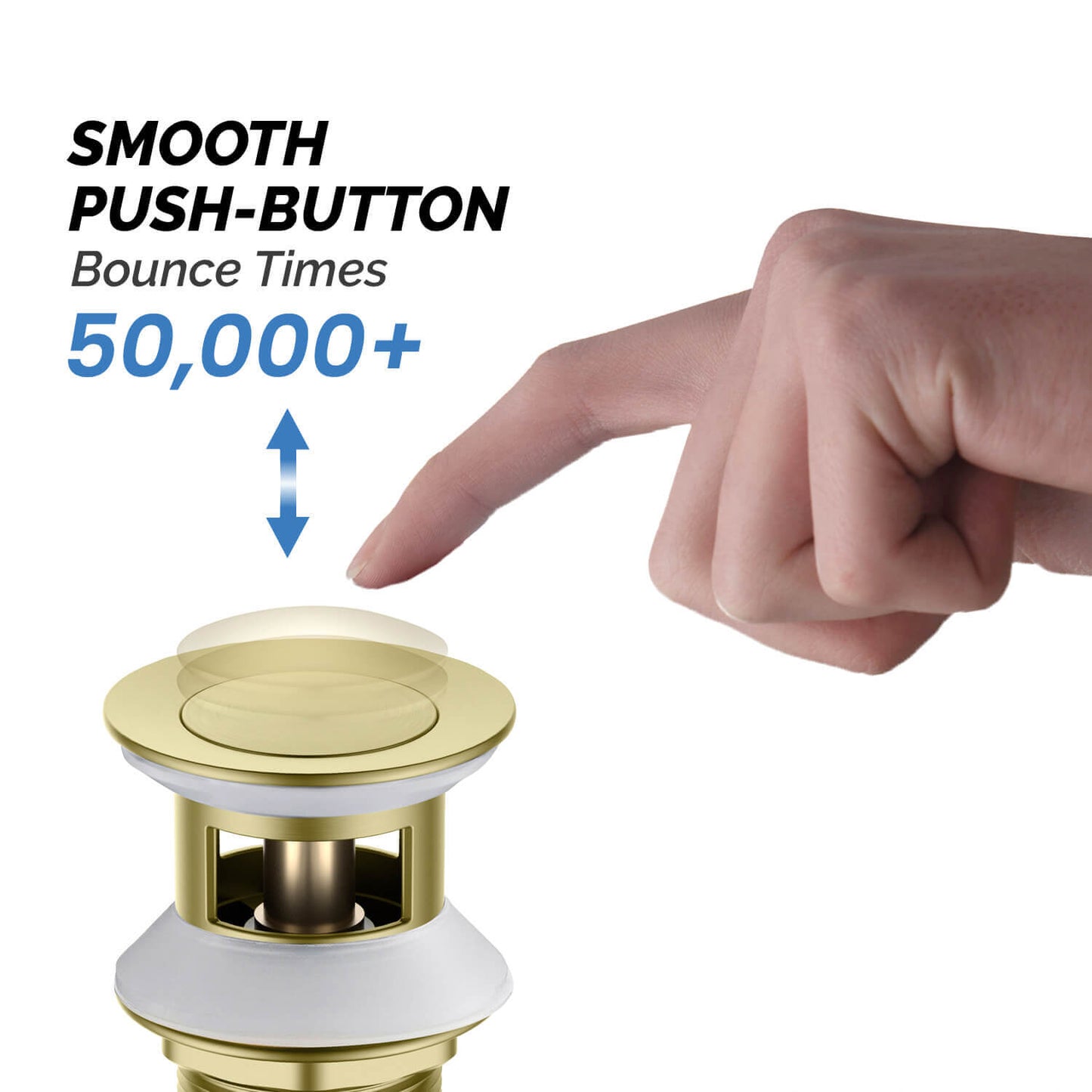 Aquavit Brass Pop-Up Drain Waste Trap With overflow 30cm Stainless pipe PW0018