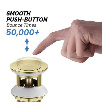 Aquavit Brass Pop-Up Drain Waste Trap With overflow 30cm Stainless pipe PW0018