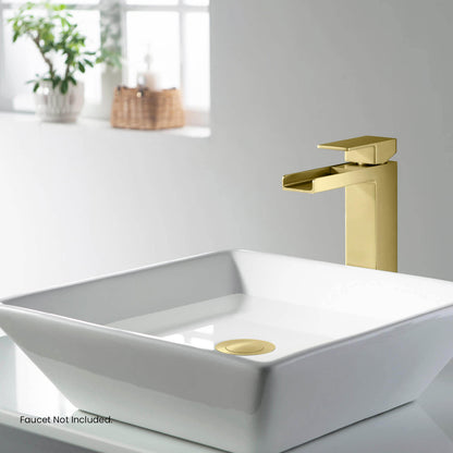 Brass Pop-Up Waste Small Round cover With overflow 30cm Stainless pipe PW0019
