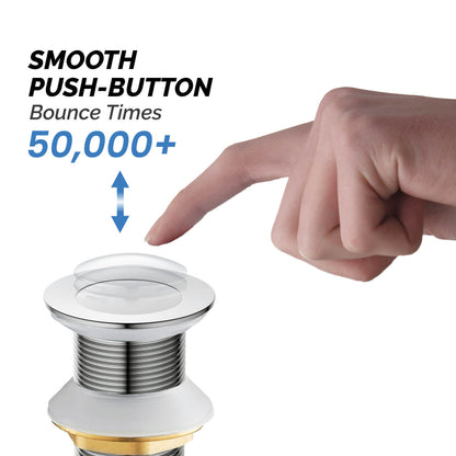 Brass Pop-Up Waste Small Round cover With overflow 30cm Stainless pipe PW0019