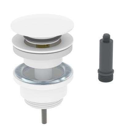 PW0020 Matte White 3-in-1 universal brass pop-up drain