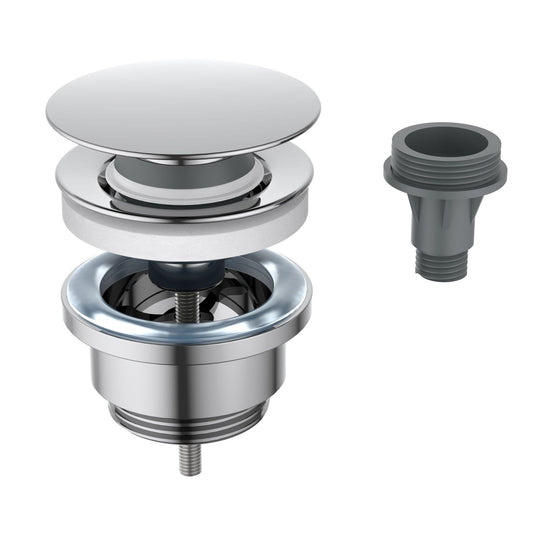 Aquavit Universal Basin Waste in SUS304 Stainless Steel – Fits Sinks With or Without Overflow  PW0021