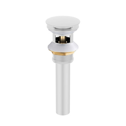 PW01 matte white brass pop-up drain with overflow
