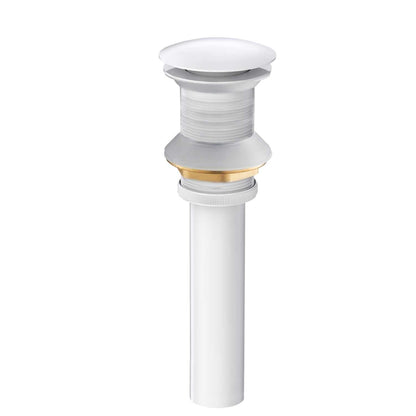 PW02 matte white brass pop-up drain without overflow