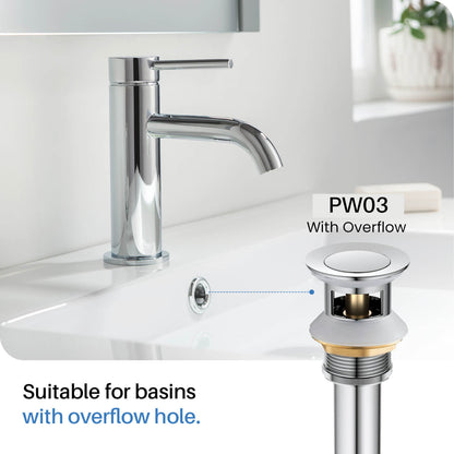 Brass Pop up waste with overflow PW03