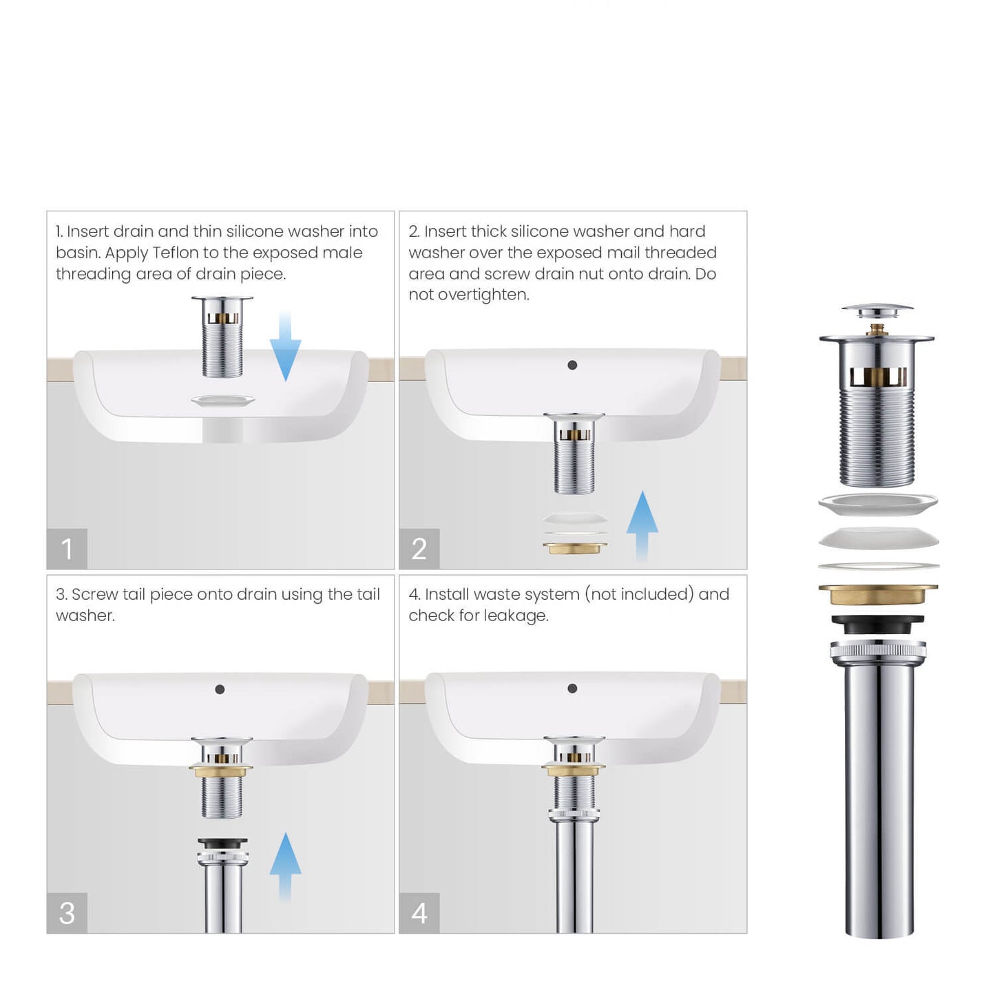 Brass Pop up waste with overflow PW03