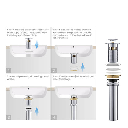 Brass Pop up waste with overflow PW03