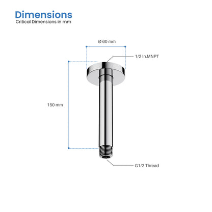 Durable Ceiling-Mounted Brass Shower Arm SAB1501