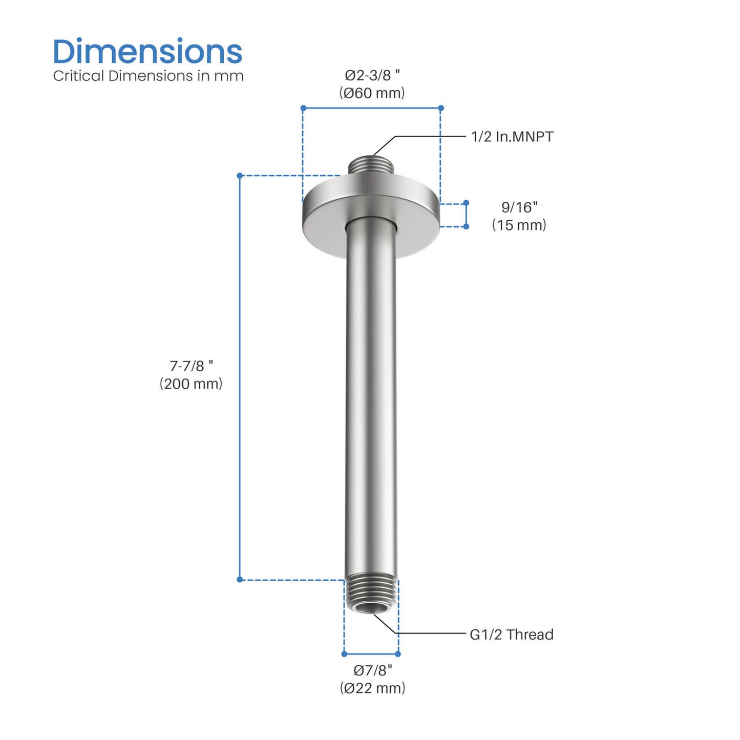 High-Quality Brass Shower Arm for Bathroom Remodels SAB2001