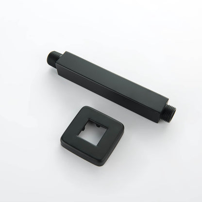 SAS1502 square ceiling flange and straight shower arm in Matte Black