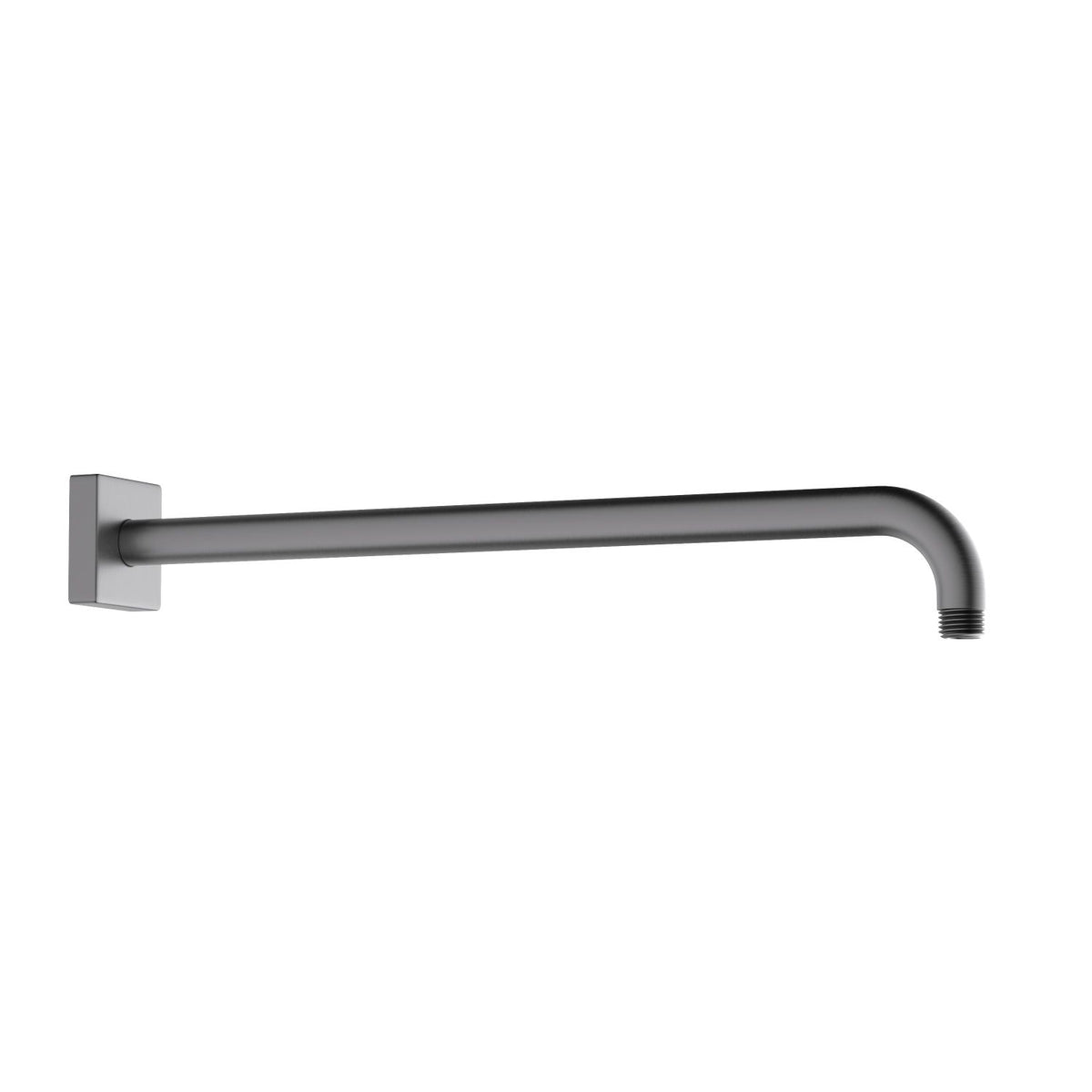 Aquavit brushed gunmetal 400 mm SUS304 wall-mounted shower arm with flange SAS4007