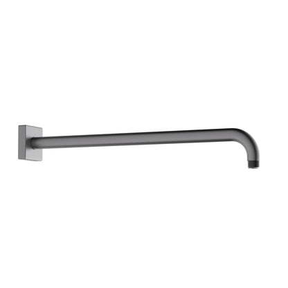 Aquavit brushed gunmetal 400 mm SUS304 wall-mounted shower arm with flange SAS4007