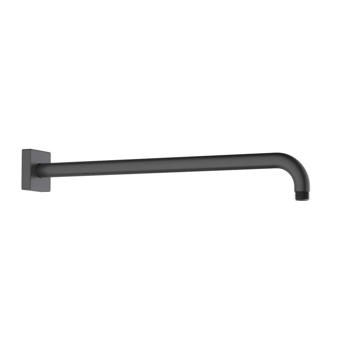 Aquavit matte black 400 mm SUS304 wall-mounted shower arm with flange SAS4007