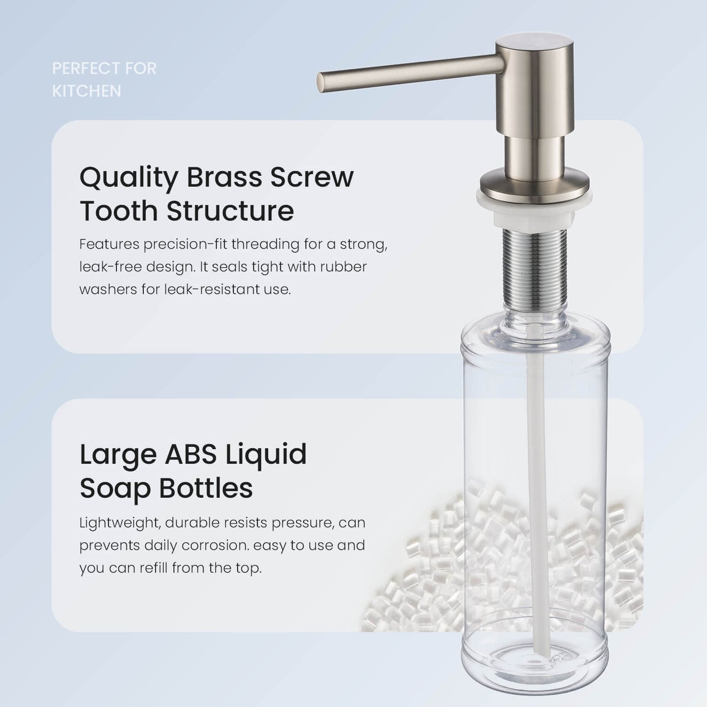 Durable Brass Kitchen Soap Dispenser with Top-Fill Design SD02