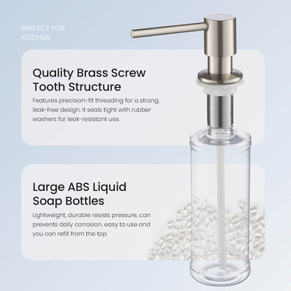 Durable Brass Kitchen Soap Dispenser with Top-Fill Design SD02