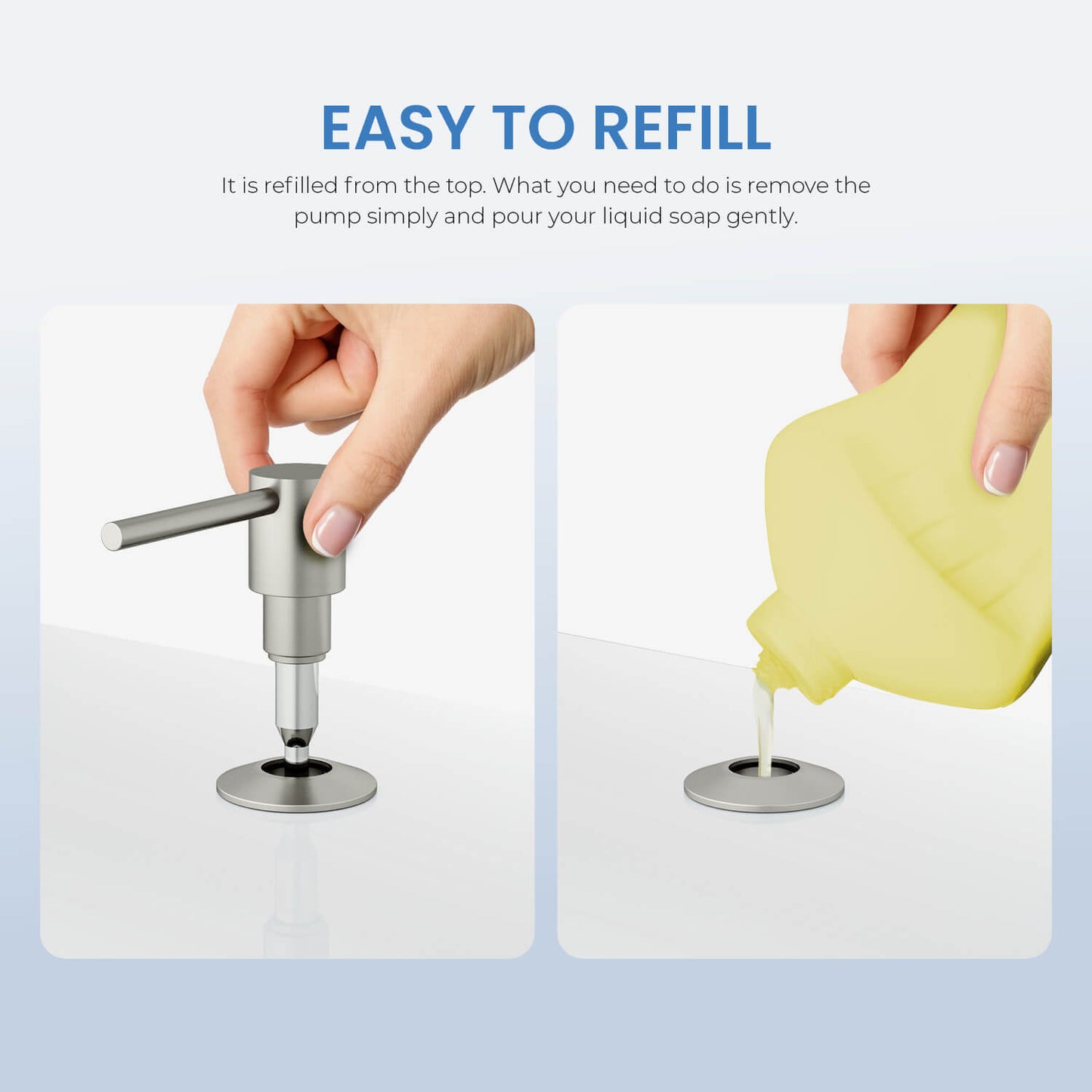 Durable Brass Kitchen Soap Dispenser with Top-Fill Design SD02