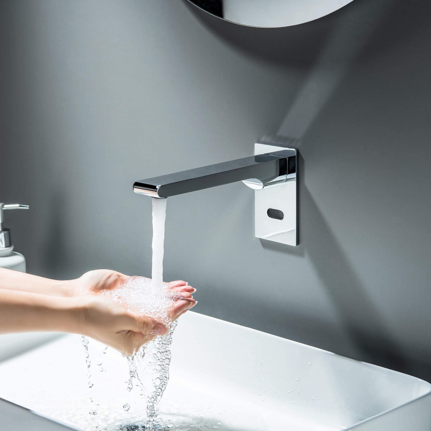 Modern Wall-Mounted Sensor-Activated Faucet with Concealed Design SF0103