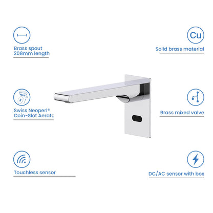 Modern Wall-Mounted Sensor-Activated Faucet with Concealed Design SF0103