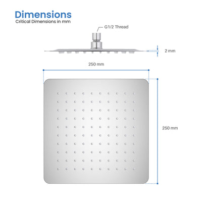 Square Sus304 shower head SHA1001