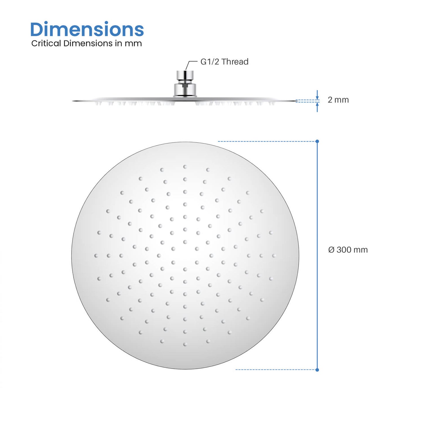Round Sus304 shower head SHA1202