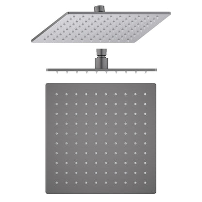 Adjustable square shower head with female 1/2-inch BSP inlet