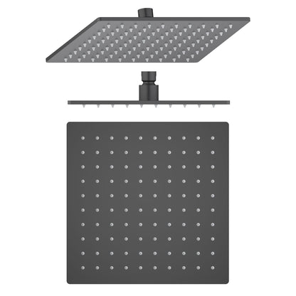 Square overhead shower head with rounded corners and TPR nozzles