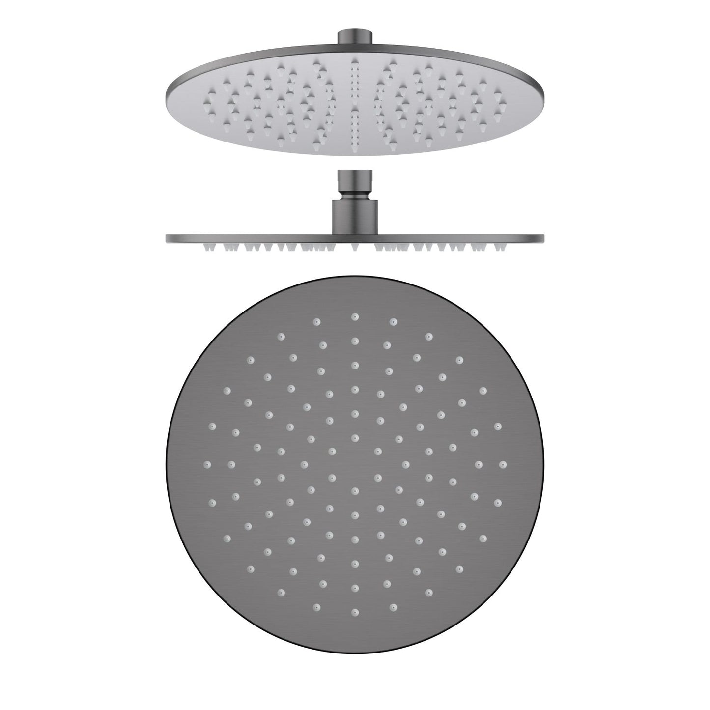 SHB1002 brushed nickel rain shower head with brass swivel joint