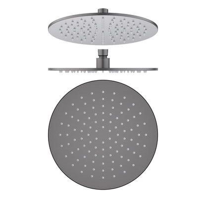 SHB1002 brushed nickel rain shower head with brass swivel joint