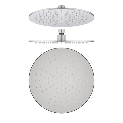 Adjustable round shower head with female 1/2-inch BSP inlet