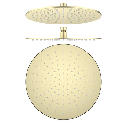 Large round overhead shower head with easy-clean TPR nozzles