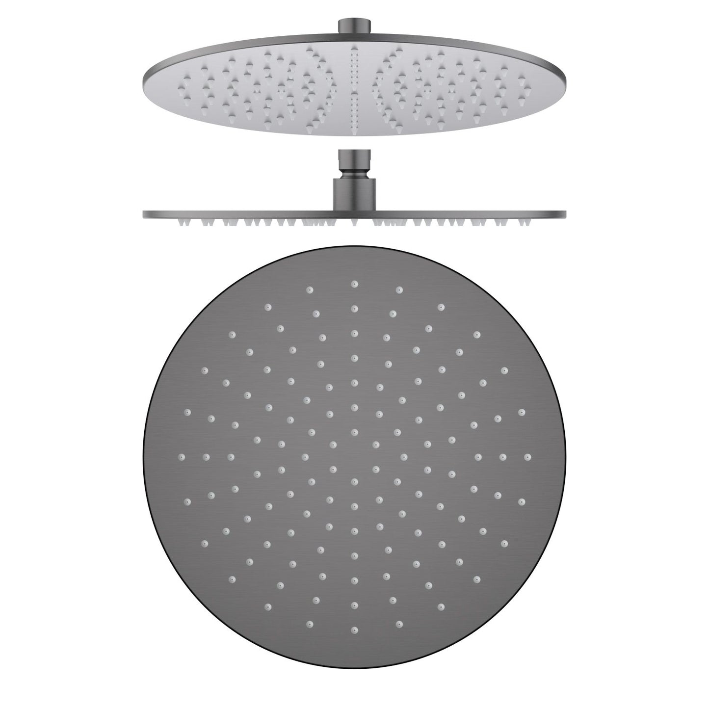 SHB1202 brushed gunmetal rain shower head with brass swivel joint