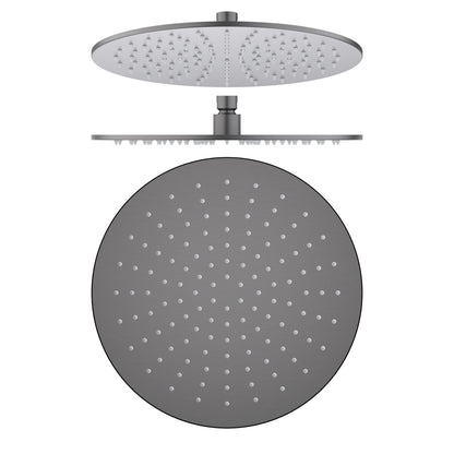 SHB1202 brushed gunmetal rain shower head with brass swivel joint