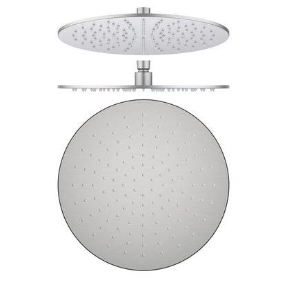 Adjustable round shower head with female 1/2-inch BSP inlet