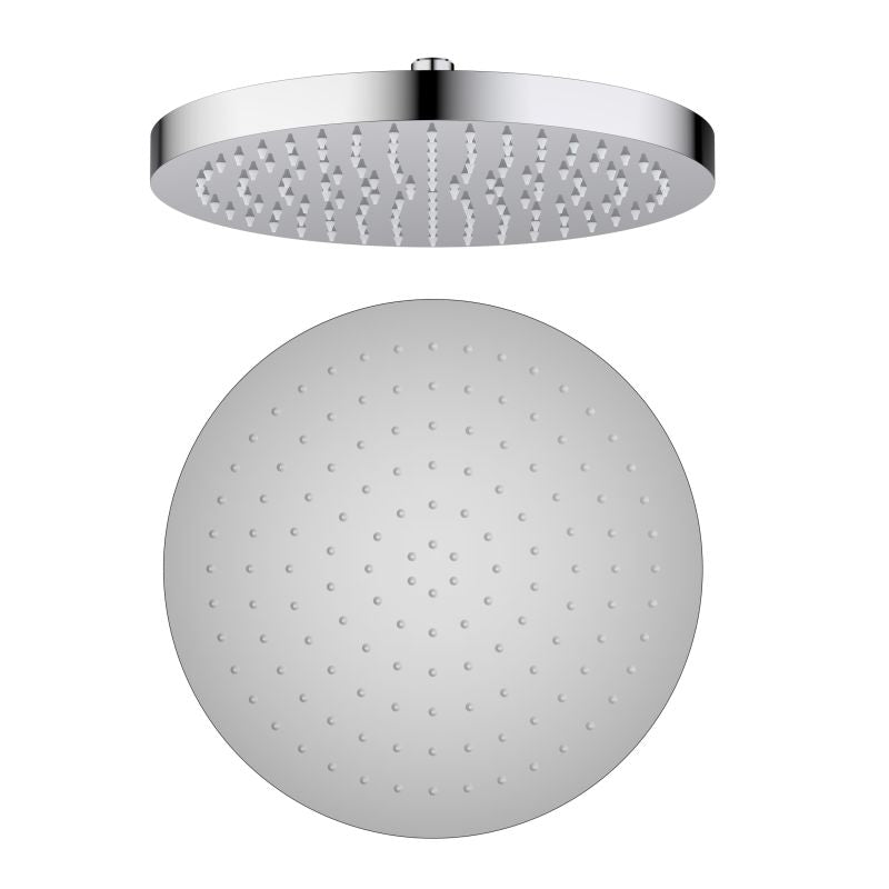 Round overhead shower head with easy-clean TPR nozzl