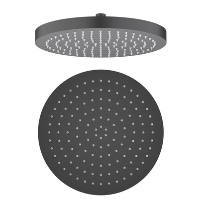 SHC1202 Matte Black rain shower head with brass swivel joint
