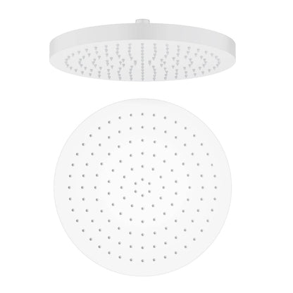 SHC1202 Matte White rain shower head with brass swivel joint