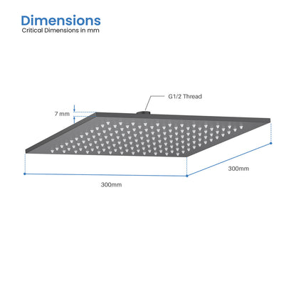 Square Sus304 shower head SHD1201