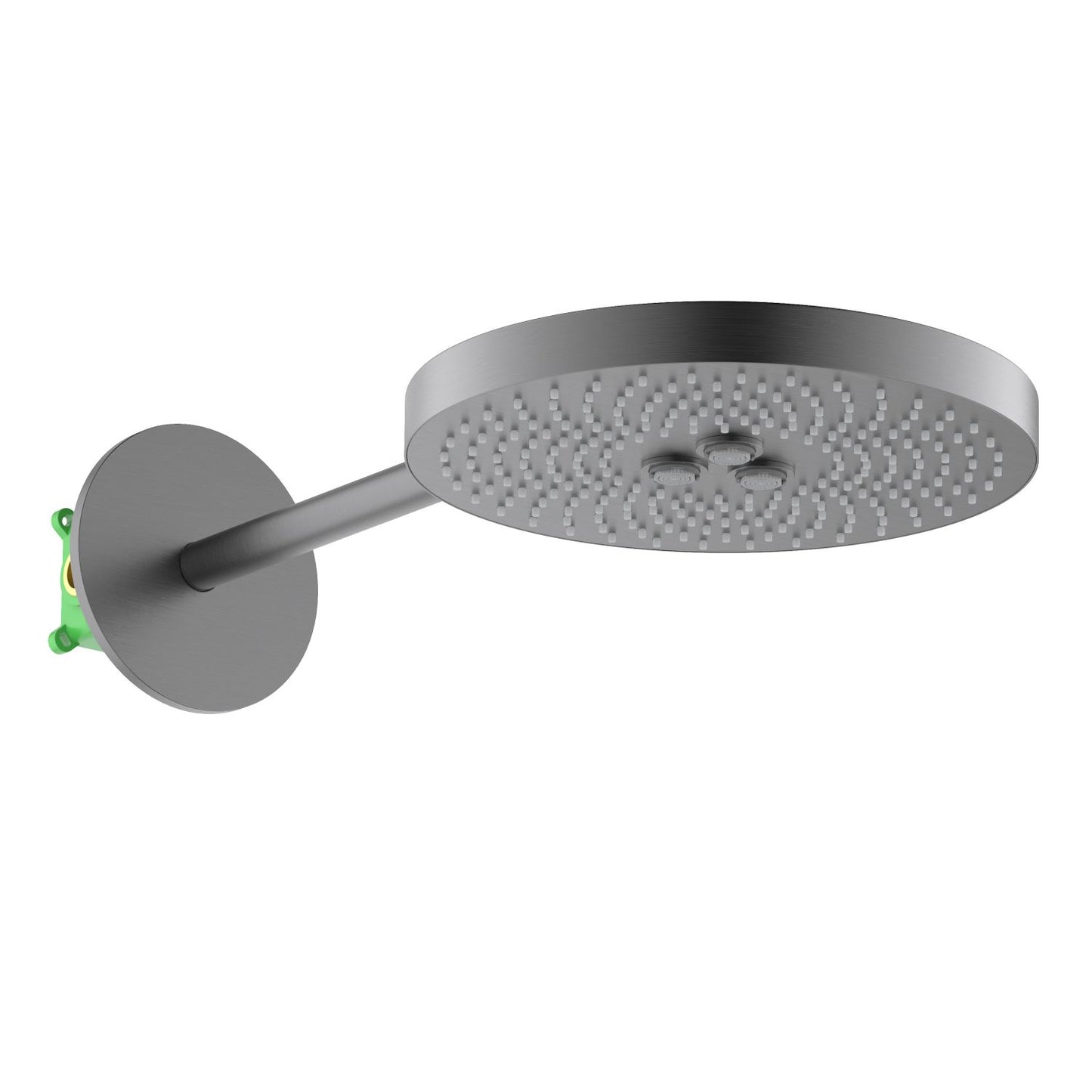 Solid Brass 2-Function Round Shower Head with Rain and Aerated Stream SHG1204