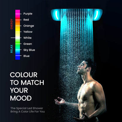 3 Way Ceiling head shower with LED light SHL2703