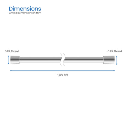 SL1201 chrome 1200 mm anti-twist high-pressure PVC shower hose dimension