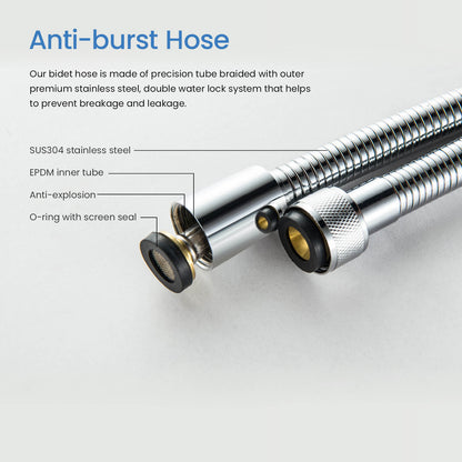 SL1202 chrome shower hose with inlet tube