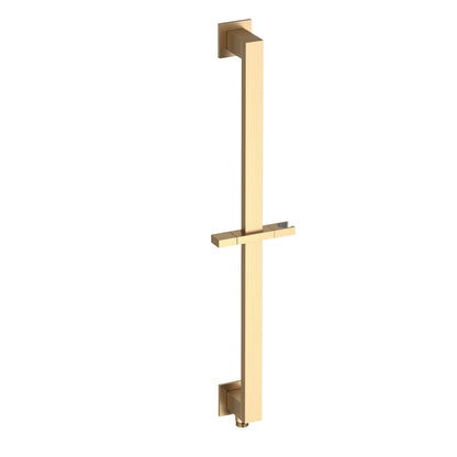 SRS7005 brushed brass square slide rail with integrated water outlet