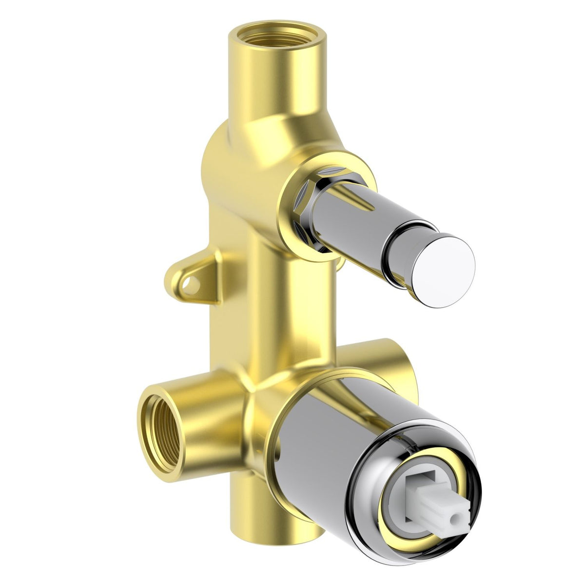 Solid Brass Valve with Push-In Diverter