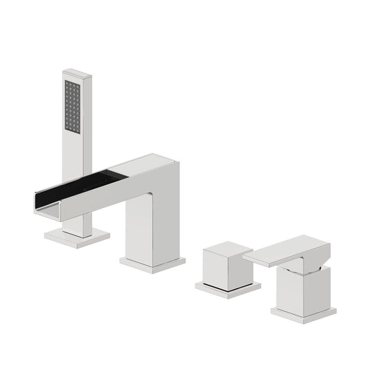 Waterfall Desk mounted 4- hole bathtub faucet with brass handshower TF0702015