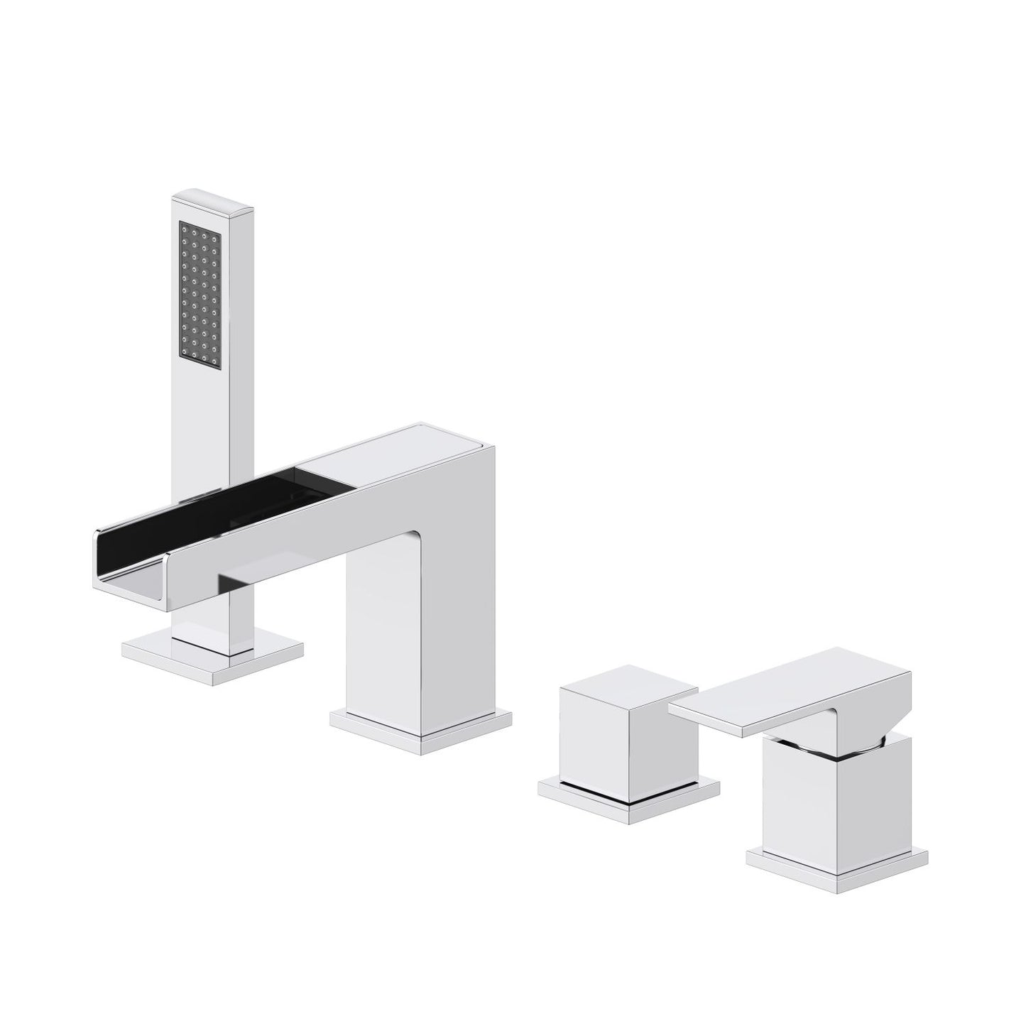 Waterfall Desk mounted 4- hole bathtub faucet with brass handshower TF0702015