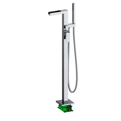 Waterfall Freestanding floor mounted bathtub faucet with installation box TF0703013
