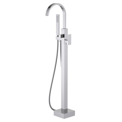 Cube Single Handle Floor Mounted Freestanding Tub Filler TF0803031