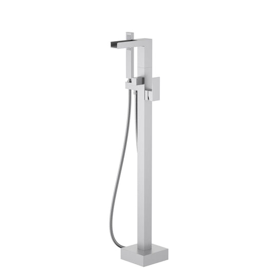Cube Freestanding Tub Filler with Casting waterfall Spout TF0803051