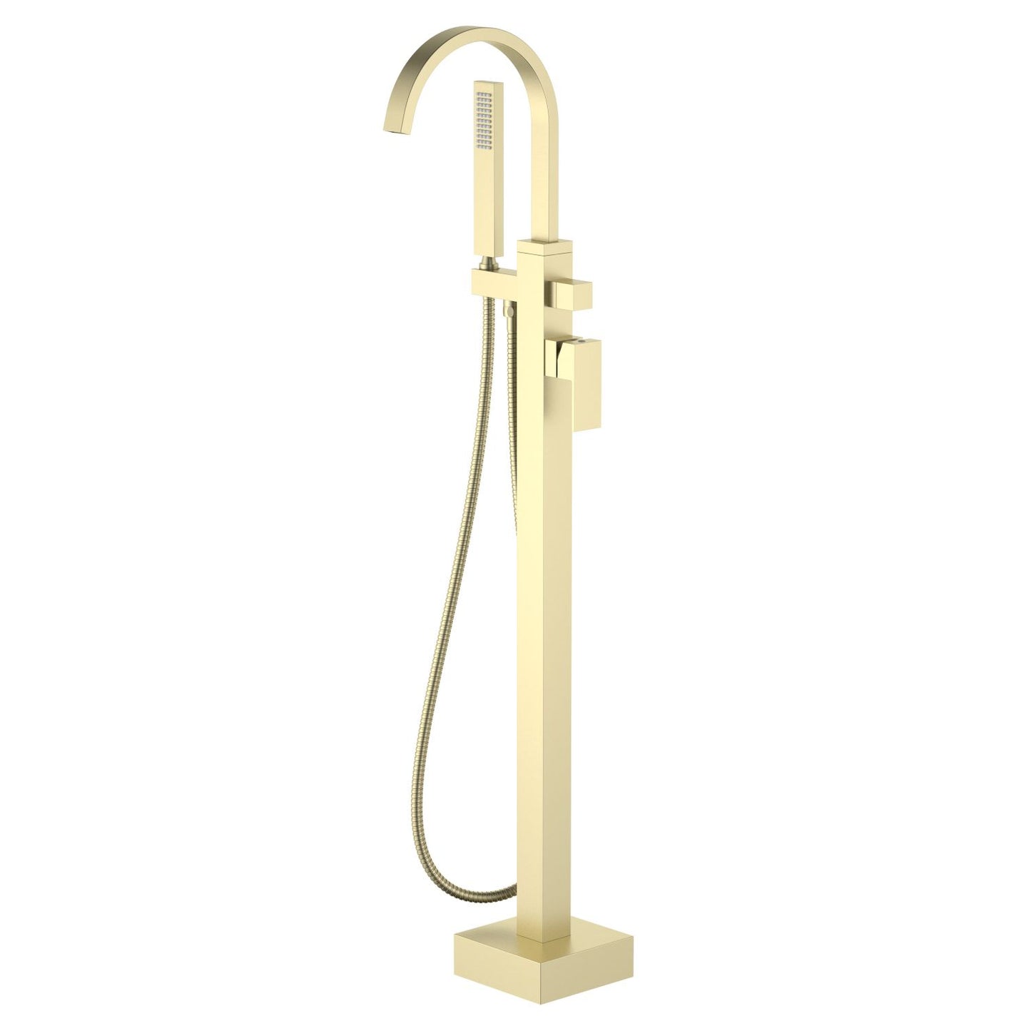 Cube Floor-Mounted Bathtub Faucet with High-Arc Square Spout TF0805011