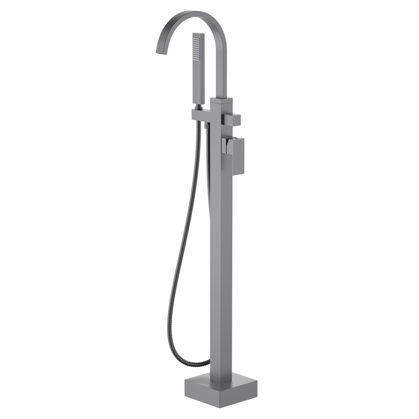 Cube Floor-Mounted Bathtub Faucet with High-Arc Square Spout TF0805011